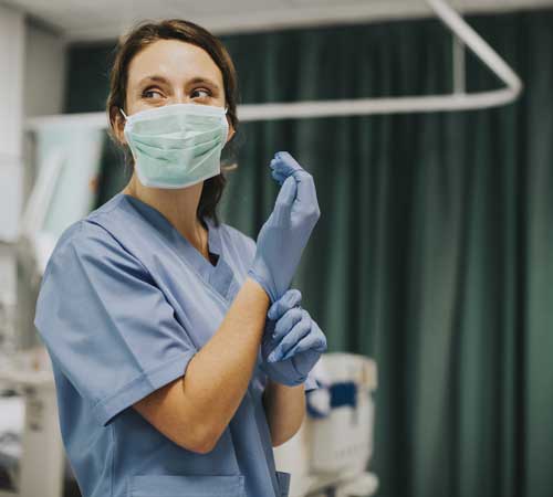 Nurse in hospital - healthcare worker - workers' comp